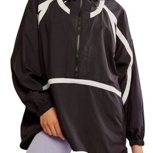 Free People - Cares Like The Wind Logo Jacket In Black Logo Combo NWT